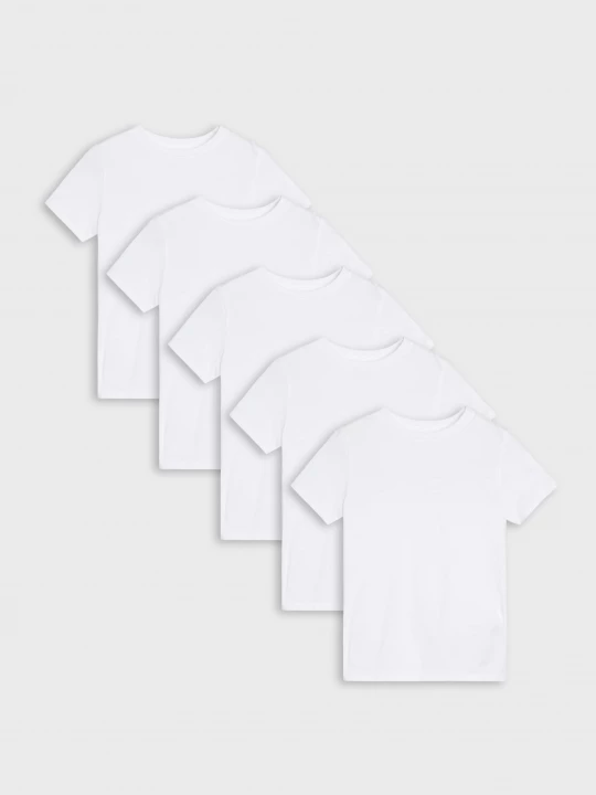 Obrázek produktu Sinsay - Koszulki basic 5 pack - biały