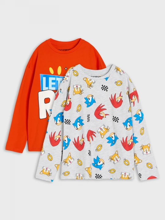 Obrázek produktu Sinsay - Koszulki z długimi rękawami 2 pack Sonic the Hedgehog - wielobarwny