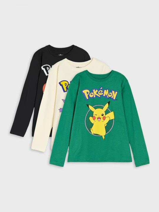 Obrázek produktu Sinsay - Koszulki z długimi rękawami 3 pack Pokémon - wielobarwny