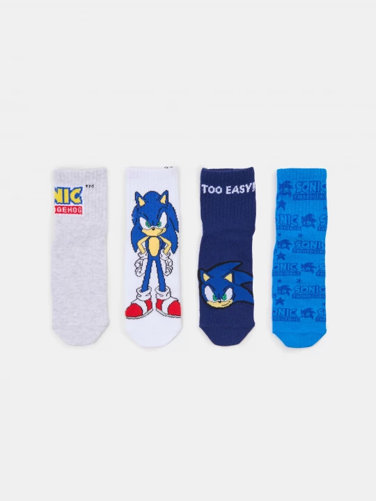 Obrázek produktu Sinsay - Skarpetki za kostkę z nadrukiem Sonic the Hedgehog 4 pack - niebieski