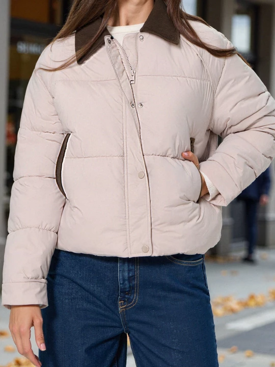 Obrázek produktu Sinsay - Krátká puffer bunda s kapsami - béžová