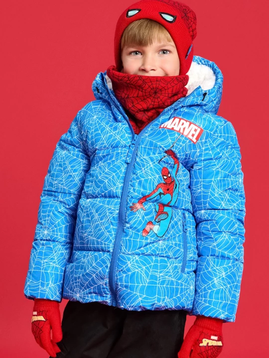 Obrázek produktu Sinsay - Kurtka puffer z nadrukiem Spiderman - niebieski
