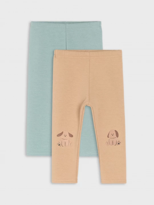 Obrázek produktu Sinsay - Legginsy 2 pack - beżowy