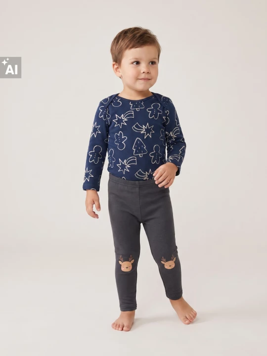 Obrázek produktu Sinsay - Legginsy z motywem reniferów - czarny