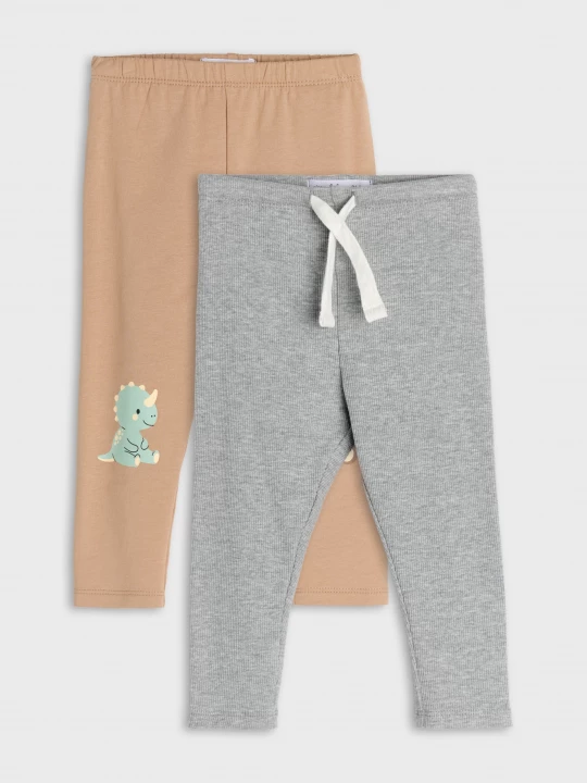 Obrázek produktu Sinsay - Legginsy z domieszką wiskozy 2 pack - beżowy