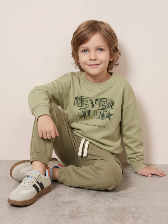 Obrázek produktu Sinsay - Bluza crewneck loose z nadrukiem - zielony