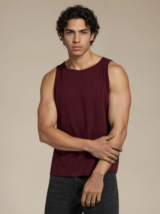 Obrázek produktu Sinsay - Melírovaný tank top s kulatým výstřihem - kaštanová