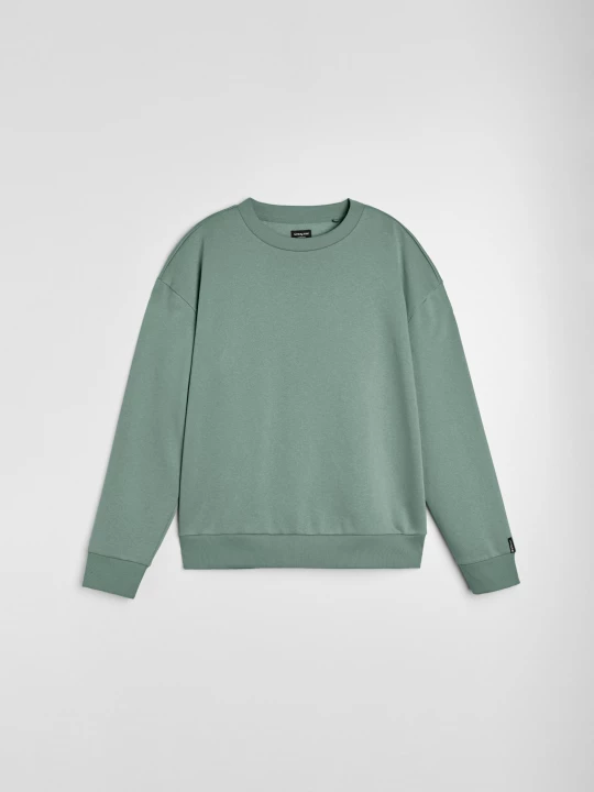 Obrázek produktu Sinsay - Mikina crewneck comfort fit s příměsí bavlny - zelená