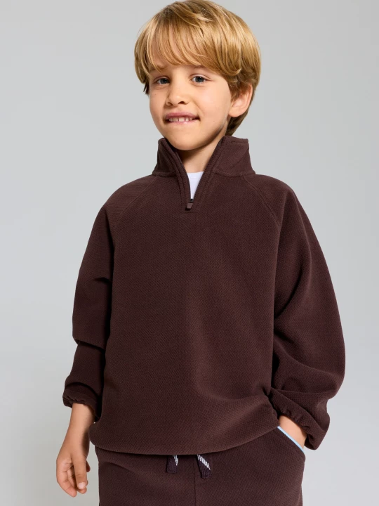 Obrázek produktu Sinsay - Bluza half-zip z polarem Active - brązowy