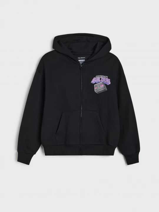 Obrázek produktu Sinsay - Rozpinana bluza z kapturem Minecraft - czarny