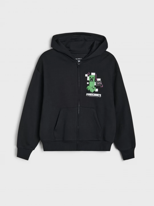 Obrázek produktu Sinsay - Rozpinana bluza z kapturem Minecraft - czarny
