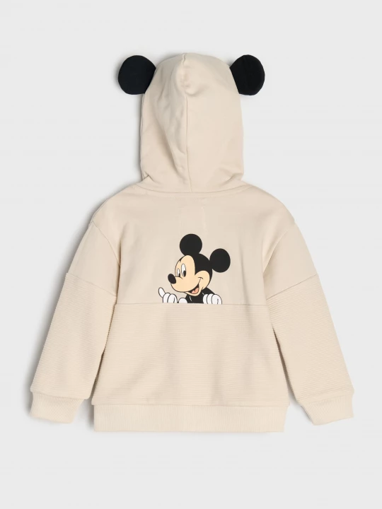 Obrázek produktu Sinsay - Rozpinana bluza z kapturem z elementami 3D Mickey Mouse - beżowy
