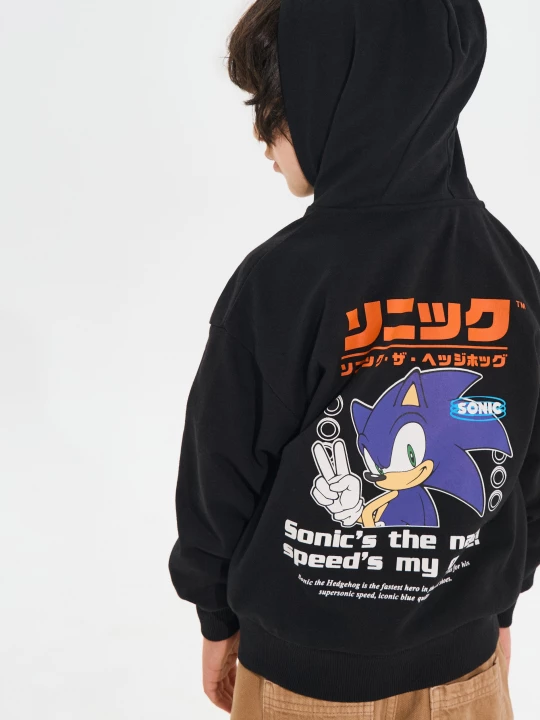Obrázek produktu Sinsay - Rozpinana bluza z kapturem Sonic the Hedgehog - czarny