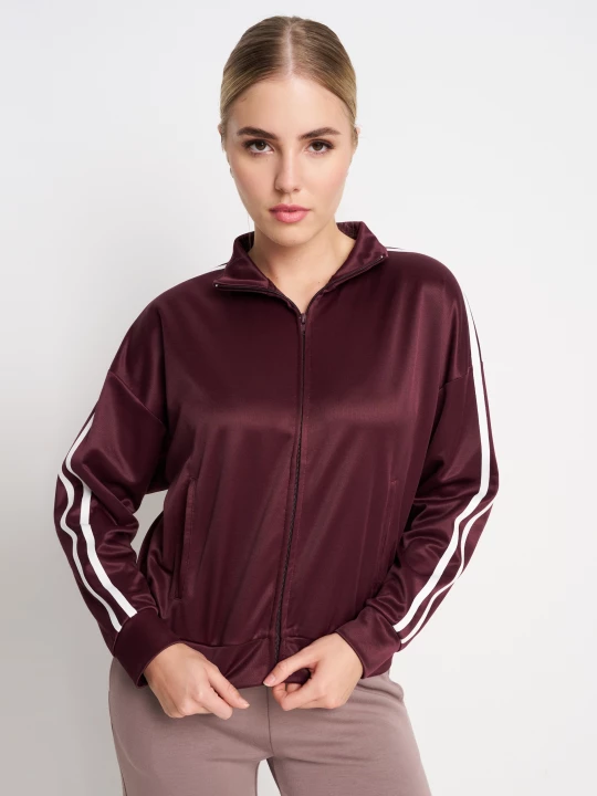 Obrázek produktu Sinsay - Mikina na zip se stojáčkem - burgundy