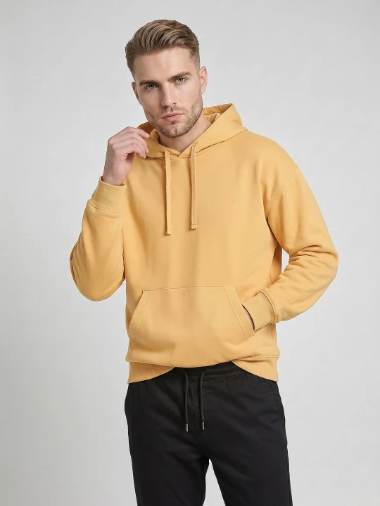 Obrázek produktu Sinsay - Mikina s kapucí comfort fit s příměsí bavlny - krémová