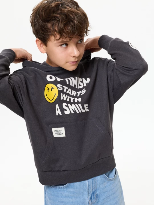 Obrázek produktu Sinsay - Bluza z kapturem z nadrukiem SmileyWorld® - szary