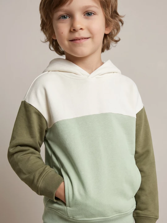 Obrázek produktu Sinsay - Bluza hoodie z obniżoną linią ramion, z meszkiem w środku - wielobarwny