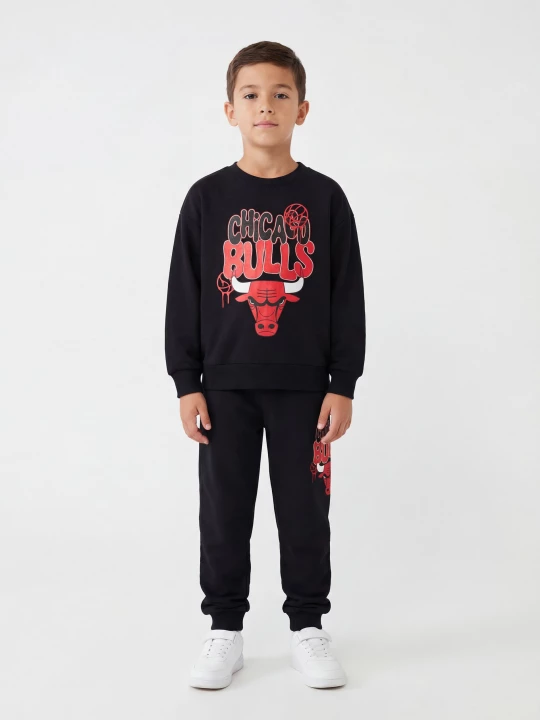 Obrázek produktu Sinsay - Bluza crewneck z nadrukiem Chicago Bulls NBA - czarny