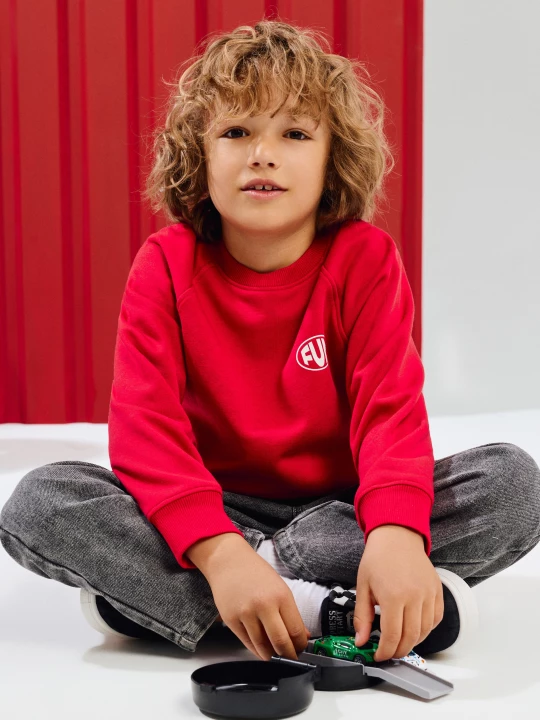 Obrázek produktu Sinsay - Bluza crewneck z nadrukiem - czerwony