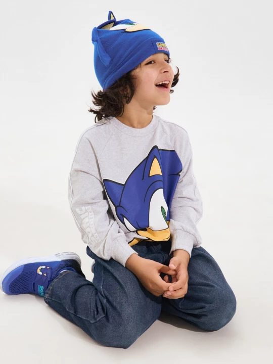 Obrázek produktu Sinsay - Bluza crewneck z nadrukiem Sonic the Hedgehog - szary