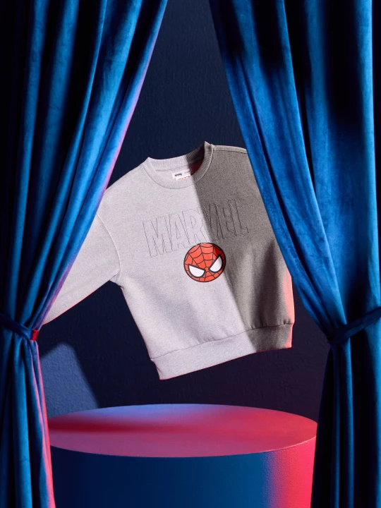 Obrázek produktu Sinsay - Bluza crewneck z nadrukiem Spider-Man - szary