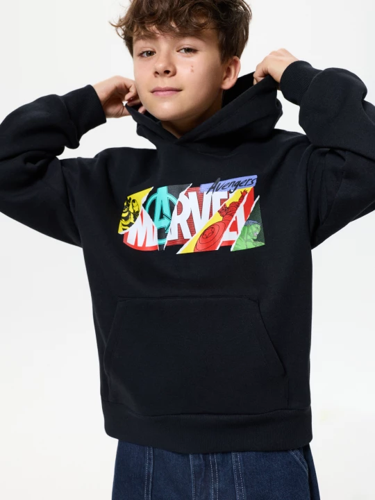 Obrázek produktu Sinsay - Bluza hoodie z nadrukiem Marvel - czarny