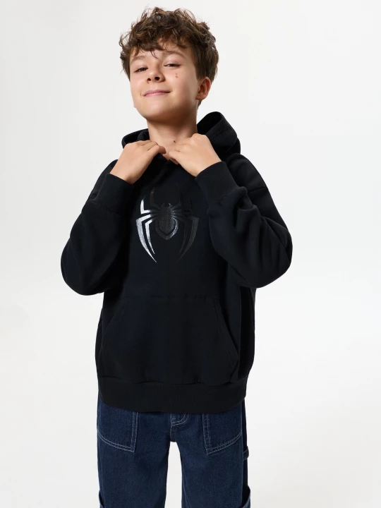 Obrázek produktu Sinsay - Bluza hoodie z nadrukiem Spider-Man - czarny