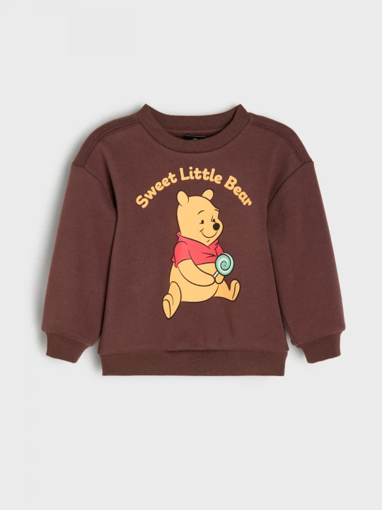 Obrázek produktu Sinsay - Ocieplana bluza crewneck z nadrukiem Winnie the Pooh - brązowy