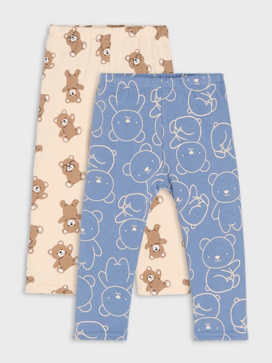 Obrázek produktu Sinsay - Ocieplane legginsy z motywem misiów 2 pack - szary