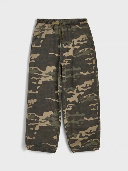 Obrázek produktu Sinsay - Jeansowe spodnie oversize moro - wielobarwny