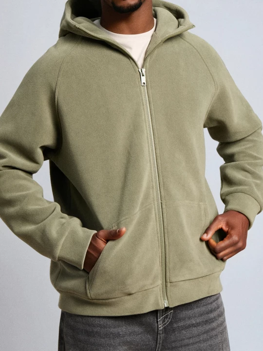 Obrázek produktu Sinsay - Oversize mikina na zip s kapucí - zelená