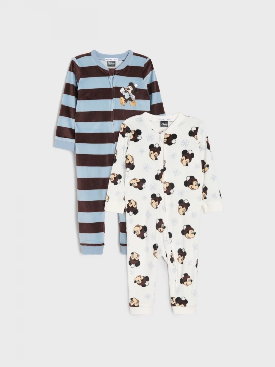 Obrázek produktu Sinsay - Pajacyki z bawełną i nadrukiem 2 pack Mickey Mouse - błękitny
