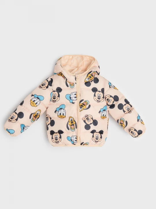 Obrázek produktu Sinsay - Pikowana kurtka puffer z kapturem Mickey Mouse - beżowy