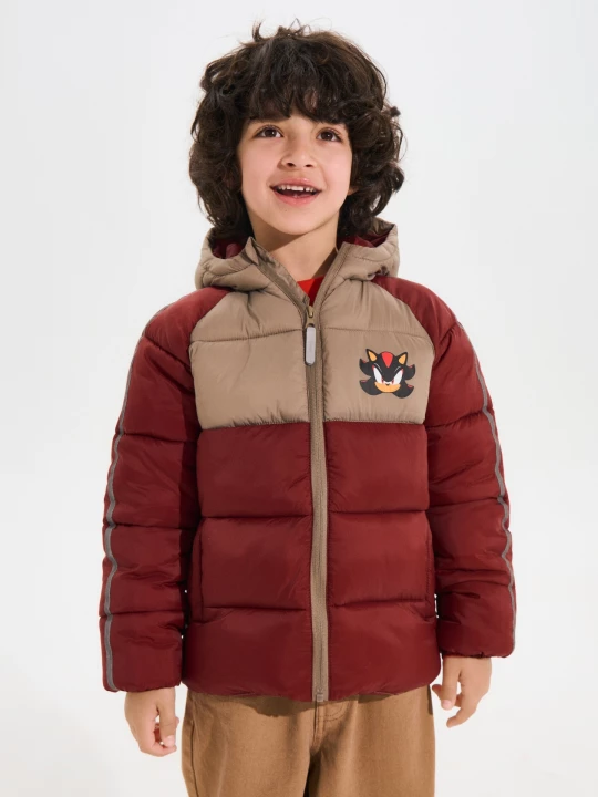 Obrázek produktu Sinsay - Pikowana kurtka puffer z kapturem Sonic the Hedgehog - brązowy