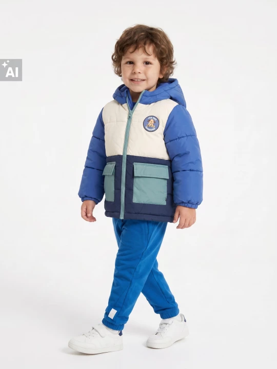 Obrázek produktu Sinsay - Pikowana kurtka puffer z kapturem - wielobarwny