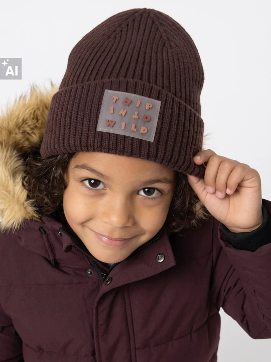 Obrázek produktu Sinsay - Prążkowana czapka beanie z wiskozą - brązowy