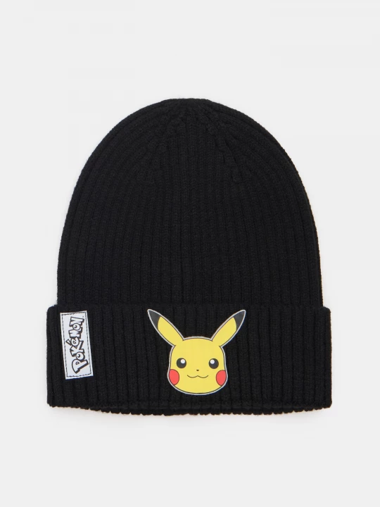 Obrázek produktu Sinsay - Prążkowana czapka z naszywką Pokémon - czarny