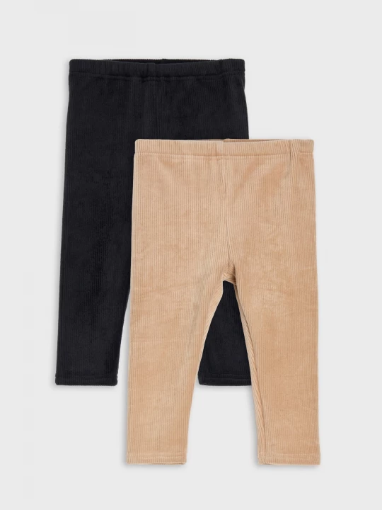 Obrázek produktu Sinsay - Prążkowane legginsy 2 pack - brązowy