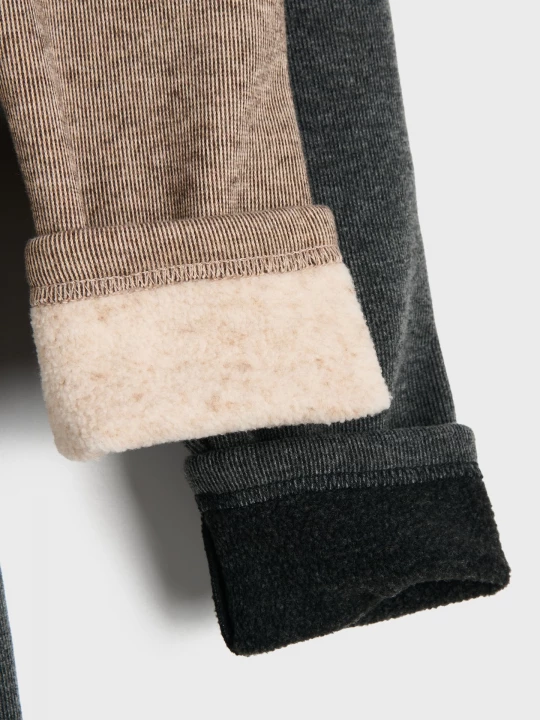 Obrázek produktu Sinsay - Prążkowane legginsy z domieszką wiskozy 2 pack - brązowy