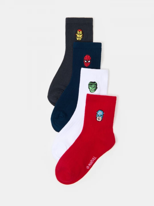 Obrázek produktu Sinsay - Prążkowane skarpetki z bawełną 4 pack Marvel - wielobarwny