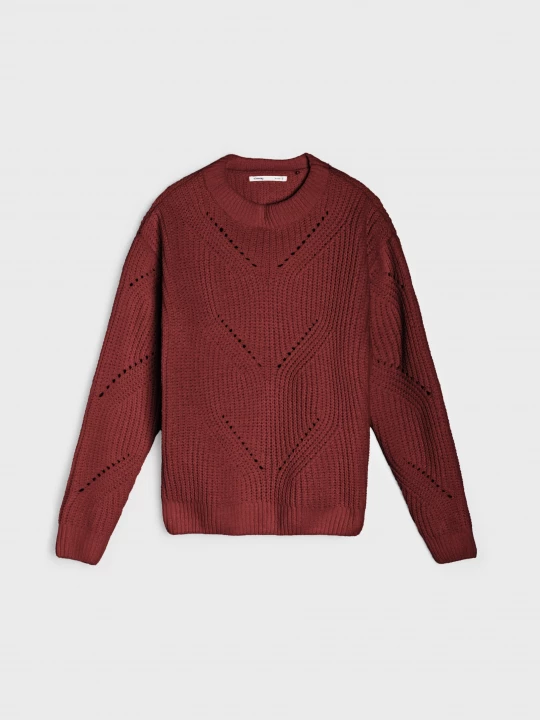 Obrázek produktu Sinsay - Prolamovaný svetr - burgundy
