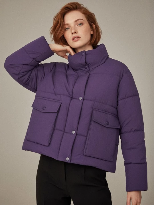 Obrázek produktu Sinsay - Prošívaná puffer bunda - tmavě fialová