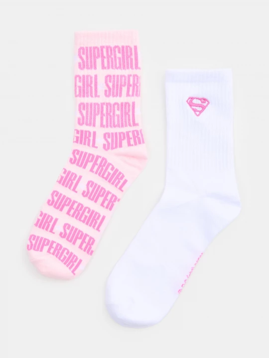 Obrázek produktu Sinsay - Proužkové bavlněné ponožky 2 ks Super Girl - vícebarevná