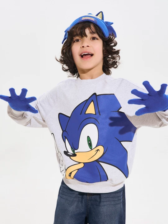 Obrázek produktu Sinsay - Rękawiczki z nadrukiem Sonic the Hedgehog - niebieski