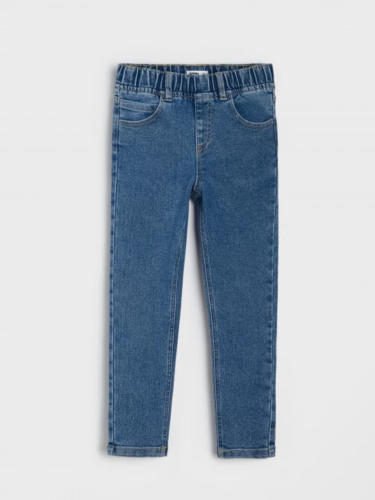 Obrázek produktu Sinsay - Jeansy relaxed skinny z domieszką wiskozy - granatowy