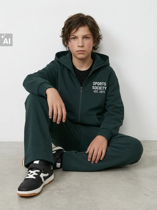 Obrázek produktu Sinsay - Rozpinana bluza z kapturem - green spruce