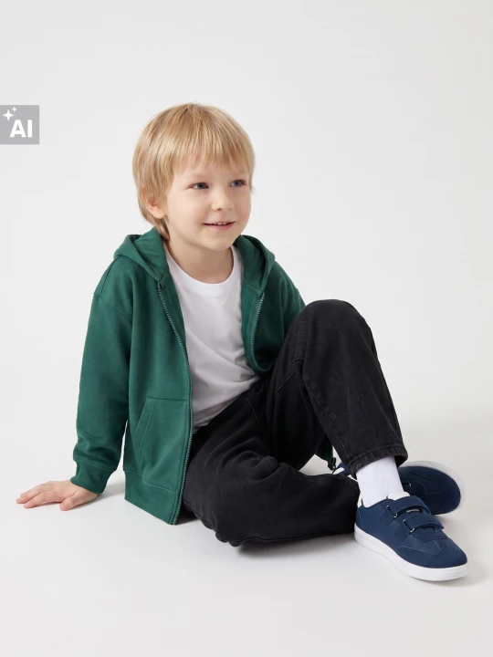 Obrázek produktu Sinsay - Rozpinana bluza z kapturem - green spruce