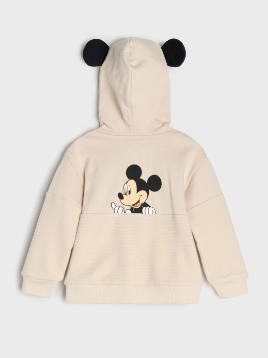Obrázek produktu Sinsay - Rozpinana bluza z kapturem z elementami 3D Mickey Mouse - beżowy