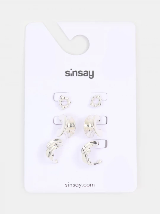 Obrázek produktu Sinsay - Sada 3 párů náušnic - sříbrná