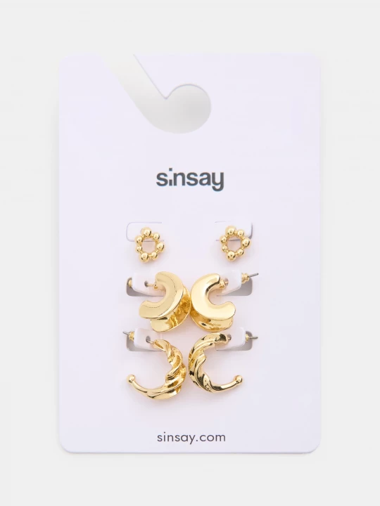 Obrázek produktu Sinsay - Sada 3 párů náušnic - zlatá